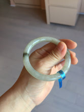 Load image into Gallery viewer, 54.2mm certified 100% natural type A certified light green with floating seaweed round cut jadeite jade bangle BM62-6610