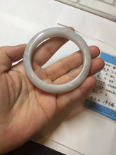 Load image into Gallery viewer, 54mm Certified type A 100% Natural light green white Jadeite bangle PB198-6655