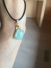 Load image into Gallery viewer, 100% Natural type A  light green/yellow square or rectangle Jadeite Jade safe and sound pendant group BP62