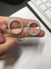 Load image into Gallery viewer, 100% natural type A icy watery light green/white jadeite jade band ring group R116