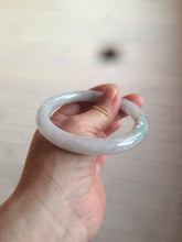Load image into Gallery viewer, 58mm certified 100% natural type A light green/white round cut jadeite jade bangle AZ101-2808