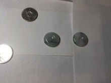 Load image into Gallery viewer, 19mm Type A 100% Natural green white with green floating flowers Jadeite Jade Safety Guardian Button donuts Pendant group PC106