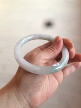 Load image into Gallery viewer, 58mm certified 100% natural type A light green/white round cut jadeite jade bangle AZ101-2808
