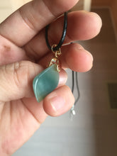 Load image into Gallery viewer, 100% natural type A Guatemala jadeite jade icy watery yellow green black Willow leaf pendant group BP63