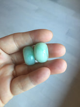 Load image into Gallery viewer, 20mm Type A 100% Natural Sunny green/white Jadeite Jade Safety Guardian Button donuts Pendant group PD10