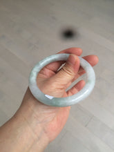 Load image into Gallery viewer, 58mm certified 100% natural type A light green/white round cut jadeite jade bangle AZ101-2808