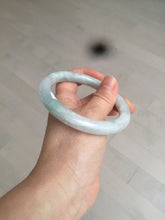 Load image into Gallery viewer, 58mm certified 100% natural type A light green/white round cut jadeite jade bangle AZ101-2808