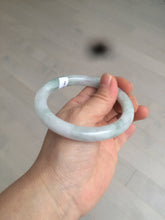 Load image into Gallery viewer, 58mm certified 100% natural type A light green/white round cut jadeite jade bangle AZ101-2808