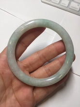 Load image into Gallery viewer, 57mm Certified type A 100% Natural sunny green/white round cut Jadeite bangle BN77-9819