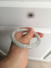 Load image into Gallery viewer, 58mm certified 100% natural type A light green/white round cut jadeite jade bangle AZ101-2808