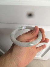 Load image into Gallery viewer, 58mm certified 100% natural type A light green/white round cut jadeite jade bangle AZ101-2808