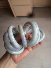 Load image into Gallery viewer, 50-52mm certified 100% natural Type A light green/white/purple oval jadeite jade bangle group GL21