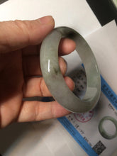 Load image into Gallery viewer, 53.5mm certified 100% natural Type A icy watery green/gray jadeite jade bangle AF86-0223