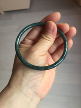 Load image into Gallery viewer, 59mm Certified Type A 100% Natural dark green/blue/gray Guatemala slim round cut Jadeite bangle PA150-8854