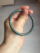 Load image into Gallery viewer, 59mm Certified Type A 100% Natural dark green/blue/gray Guatemala slim round cut Jadeite bangle PA150-8854