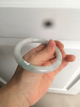 Load image into Gallery viewer, 58mm certified 100% natural type A light green/white round cut jadeite jade bangle AZ101-2808