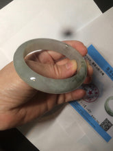 Load image into Gallery viewer, 53.5mm certified 100% natural Type A icy watery green/gray jadeite jade bangle AF86-0223