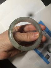 Load image into Gallery viewer, 53.5mm certified 100% natural Type A icy watery green/gray jadeite jade bangle AF86-0223