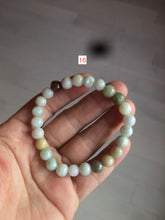 Load image into Gallery viewer, 7-7.6mm 100% natural type A green/white/yellow/brown jadeite jade beads bracelet KS90