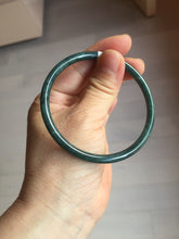 Load image into Gallery viewer, 59mm Certified Type A 100% Natural dark green/blue/gray Guatemala slim round cut Jadeite bangle PA150-8854