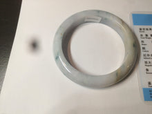 Load image into Gallery viewer, 57.7mm certified Type A 100% Natural light purple/white with green floating flowers Jadeite Jade bangle AY62-0442