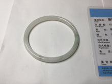 Load image into Gallery viewer, 51mm certified 100% natural type A icy watery light green/white slim oval round cut jadeite jade bangle AD105-8115
