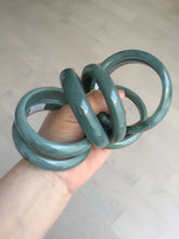 Load image into Gallery viewer, Sale! 55-56mm Certified type A 100% Natural dark green/blue/black/gray Guatemala Jadeite bangle group GL34