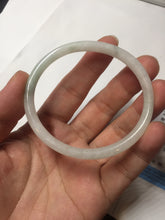 Load image into Gallery viewer, 51mm certified 100% natural type A icy watery light green/white slim oval round cut jadeite jade bangle AD105-8115