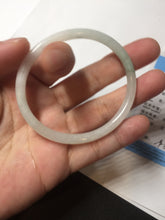 Load image into Gallery viewer, 51mm certified 100% natural type A icy watery light green/white slim oval round cut jadeite jade bangle AD105-8115