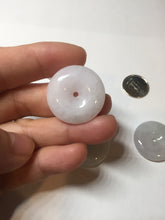 Load image into Gallery viewer, 23-26mm Type A 100% Natural light purple green yellow white Jadeite Jade Safety Guardian Button donuts Pendant group BP65