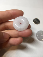 Load image into Gallery viewer, 23-26mm Type A 100% Natural light purple green yellow white Jadeite Jade Safety Guardian Button donuts Pendant group BP65