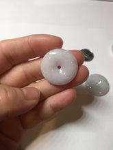 Load image into Gallery viewer, 23-26mm Type A 100% Natural light purple green yellow white Jadeite Jade Safety Guardian Button donuts Pendant group BP65
