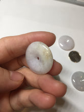 Load image into Gallery viewer, 23-26mm Type A 100% Natural light purple green yellow white Jadeite Jade Safety Guardian Button donuts Pendant group BP65