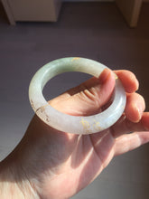 Load image into Gallery viewer, 50.3.mm 100% Natural type A green purple white carved flowers and golden-painted Jadeite Jade bangle PB248-5301