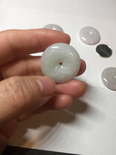 Load image into Gallery viewer, 23-26mm Type A 100% Natural light purple green yellow white Jadeite Jade Safety Guardian Button donuts Pendant group BP65