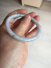 Load image into Gallery viewer, 57mm certified 100% natural type A light green/purple with green fly flowers round cut jadeite jade bangle BN59-3125