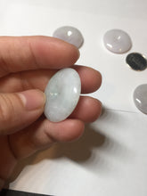 Load image into Gallery viewer, 23-26mm Type A 100% Natural light purple green yellow white Jadeite Jade Safety Guardian Button donuts Pendant group BP65