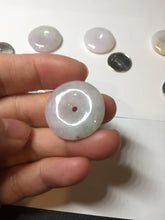 Load image into Gallery viewer, 23-26mm Type A 100% Natural light purple green yellow white Jadeite Jade Safety Guardian Button donuts Pendant group BP65