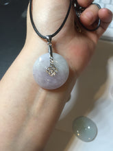 Load image into Gallery viewer, 23-26mm Type A 100% Natural light purple green yellow white Jadeite Jade Safety Guardian Button donuts Pendant group BP65