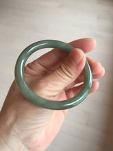 Load image into Gallery viewer, 50.5mm certificated Type A 100% Natural dark green/gray round cut oval Jadeite Jade bangle BK47-2879