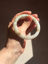 Load image into Gallery viewer, 54.5mm Certified type A 100% Natural light green brown with floating Osmanthus flowers Jadeite bangle PB247-(2795)