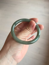 Load image into Gallery viewer, 50.5mm certificated Type A 100% Natural dark green/gray round cut oval Jadeite Jade bangle BK47-2879