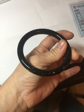 Load image into Gallery viewer, 58.5mm 100% Natural dark green/black meteorite Stellar Night sky round cut nephrite bangle HF105-8794