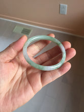 Load image into Gallery viewer, 48mm certified 100% natural Type A light green purple slim oval jadeite jade bangle PB207-2839