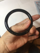 Load image into Gallery viewer, 58.5mm 100% Natural dark green/black meteorite Stellar Night sky round cut nephrite bangle HF105-8794