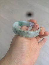 Load image into Gallery viewer, 52.5mm Certified type A 100% Natural sunny green/purple/white square Jadeite Jade bangle AX44-4717