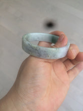 Load image into Gallery viewer, 52.5mm Certified type A 100% Natural sunny green/purple/white square Jadeite Jade bangle AX44-4717