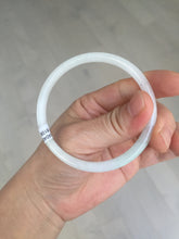 Load image into Gallery viewer, 56mm 100% natural Type A light green white slim round cut jadeite jade bangle AD107-8108