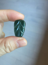 Load image into Gallery viewer, 100% natural type A icy watery dark green blue gray black Guatemala jadeite leaf pendant BP184-8/9/10