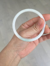 Load image into Gallery viewer, 56mm 100% natural Type A light green white slim round cut jadeite jade bangle AD107-8108